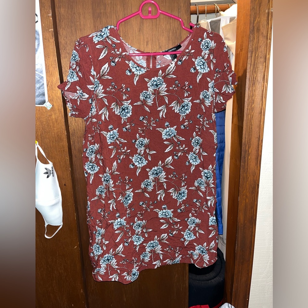 forever21 floral tshirt dress